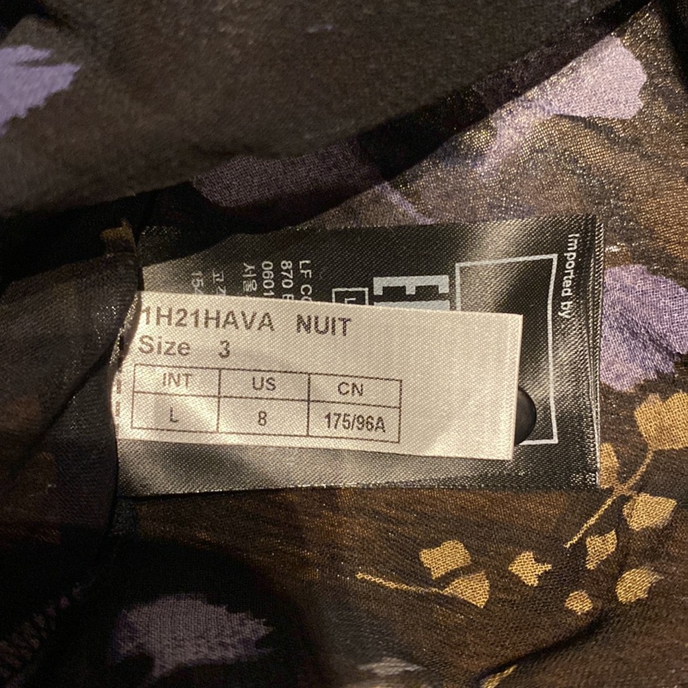 ba&sh black sheer and lace top with purple floral print - Picture 11 of 13
